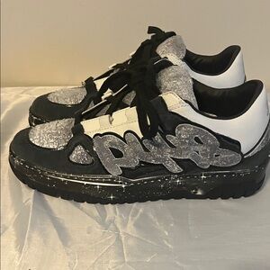 Black and Gray P448 Sneakers with Unique Design NWT